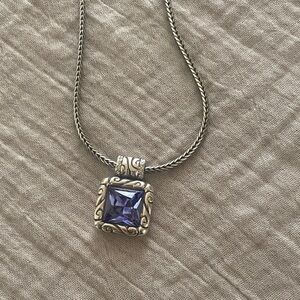 Brighton Silver Necklace with Purple Gemstone